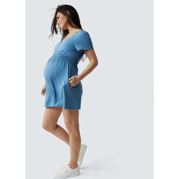 Ingrid+Isabel The Lounge & Play Maternity Romper Coronet Blue Size XL‎ - Picture 3 of 16